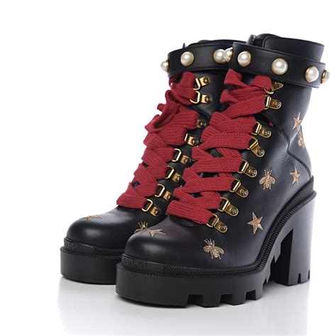 embroidered gucci boots|Gucci combat boots.